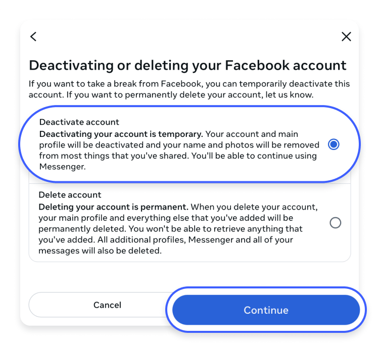 How to deactivate your Facebook account 7