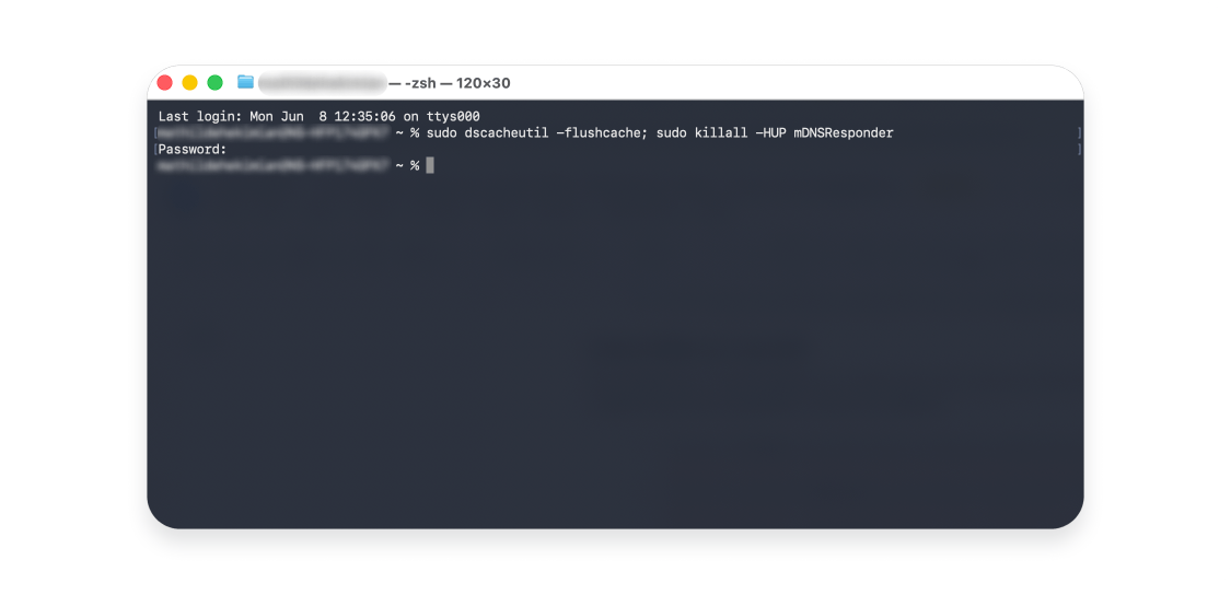 Flush DNS sur macOS : étape 3