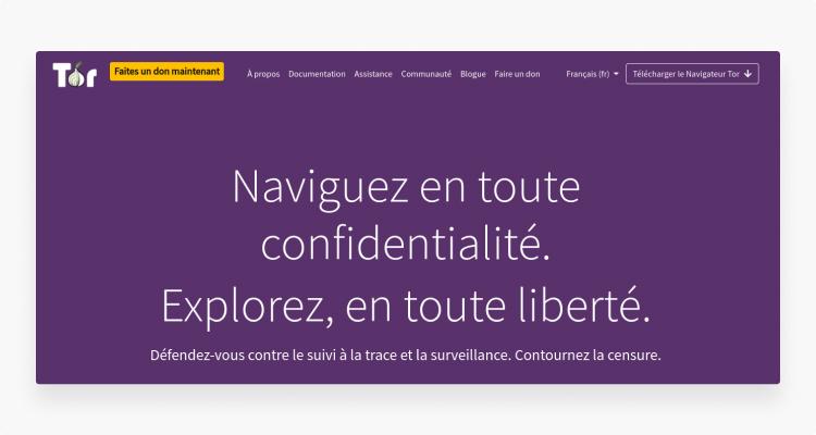 navigateur Tor pour la confidentialité