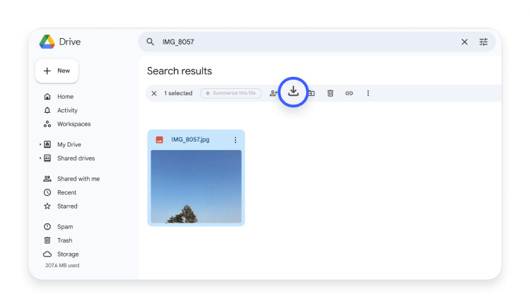 Phone to a PC using cloud storage with Google Drive: step 6