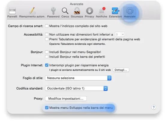 Come disattivare WebRTC su Safari passo 2