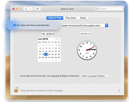 Check date and time on Mac