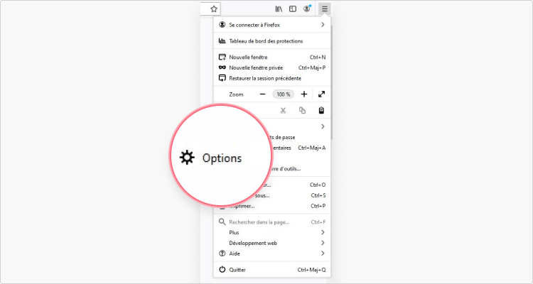 Supprimer les cookies depuis Firefox étape 1