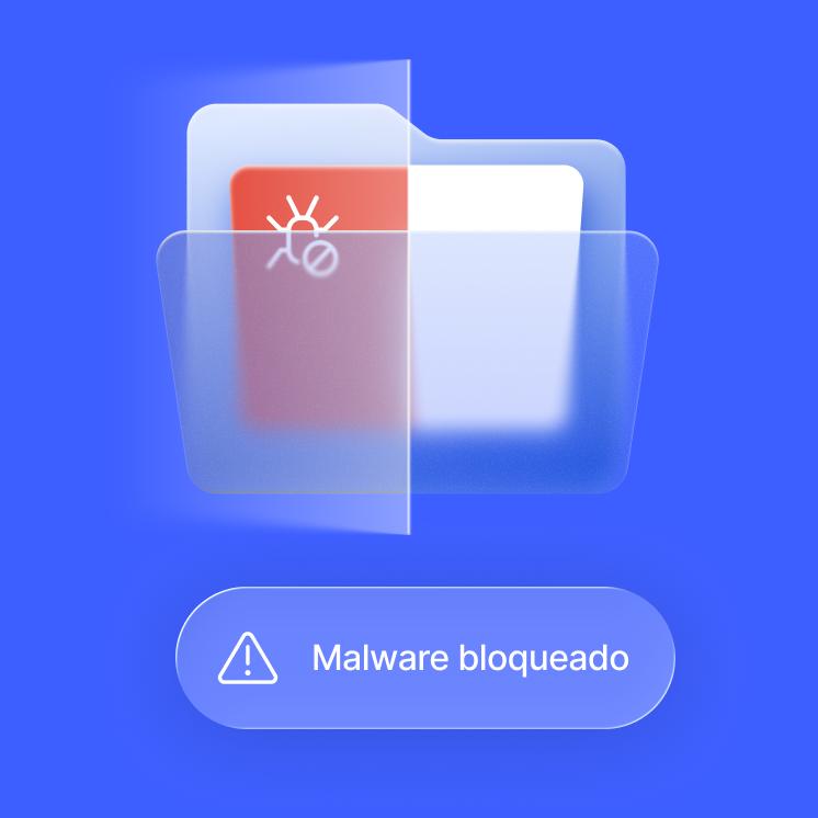 O verificador de malware analisa os arquivos enquanto eles estão sendo baixados.
