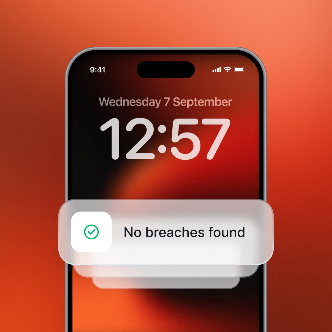 A smartphone lockscreen with Coveron’s Scam Protection notification.
