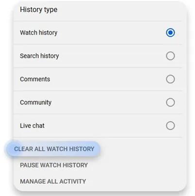 How to delete Youtube history