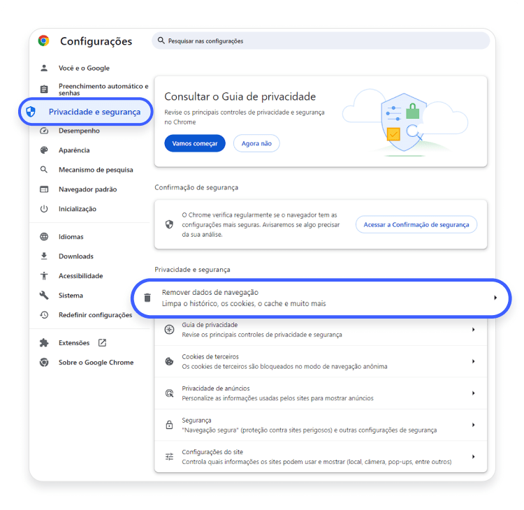 Como remover o cache no Google Chrome 2