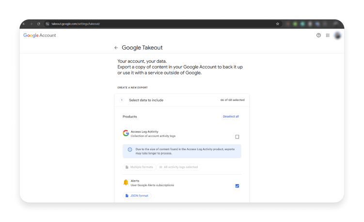 How to download Google search history: step 1