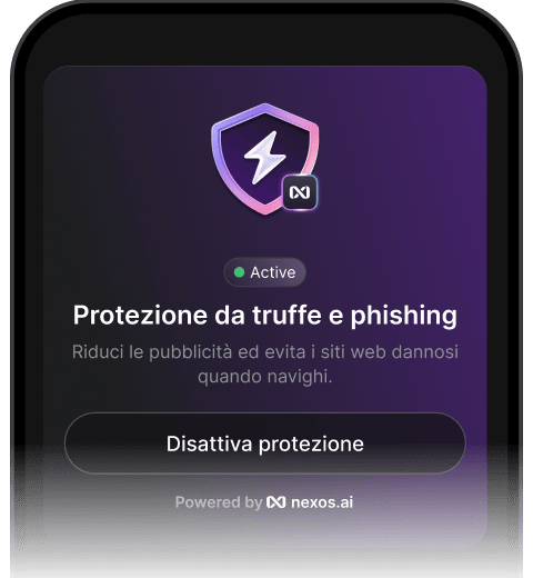 Funzionalità di protezione dalle truffe attiva che, insieme a una VPN, blocca pubblicità e siti pericolosi sul web.