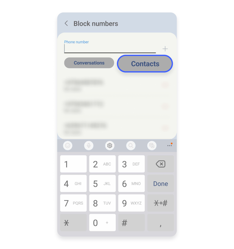 tap contacts
