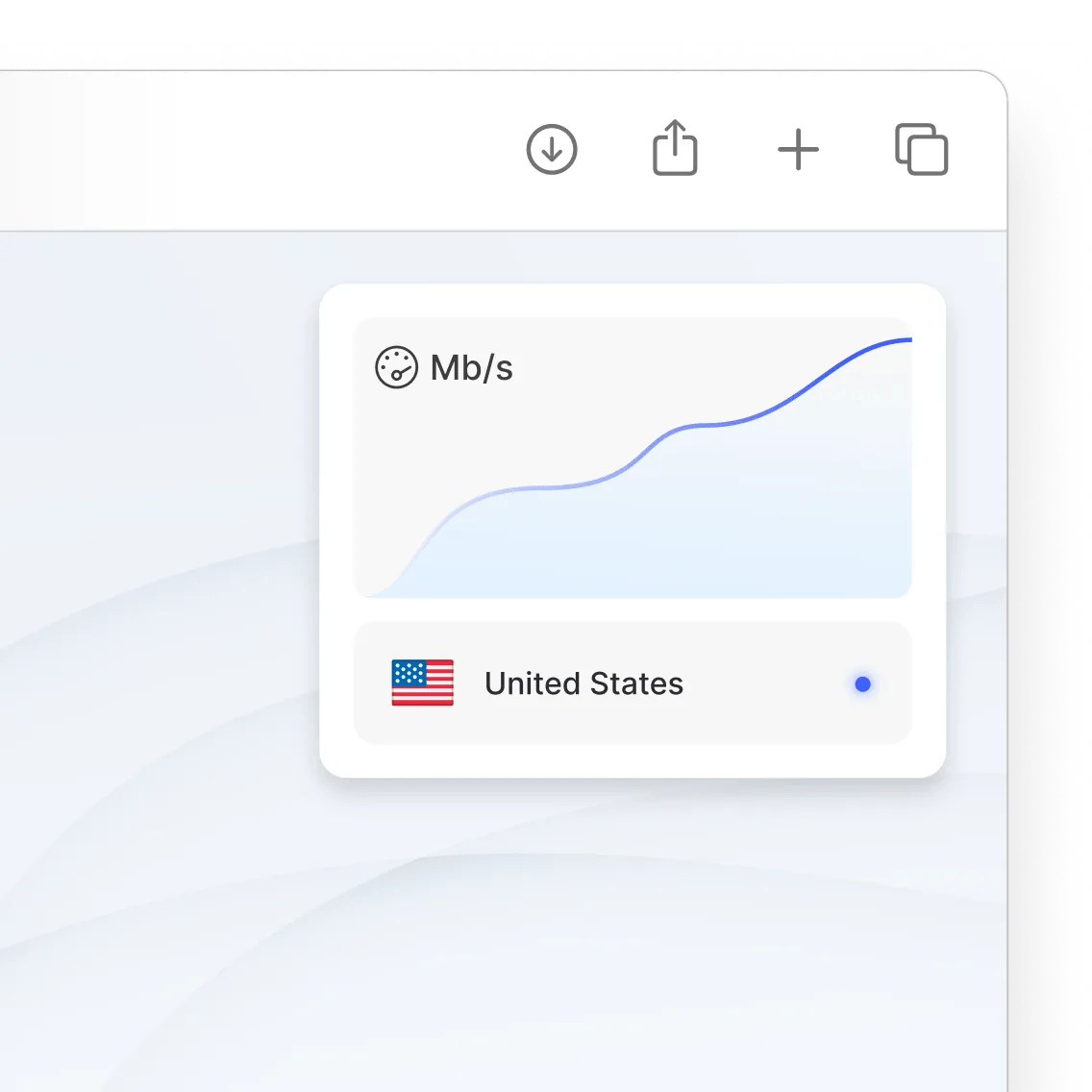 A graph showing an increased connection speed when using NordVPN in the US.