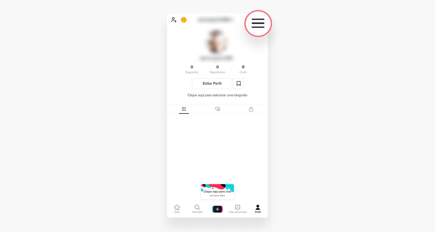 excluir conta do TikTok pelo celular: passo nº3