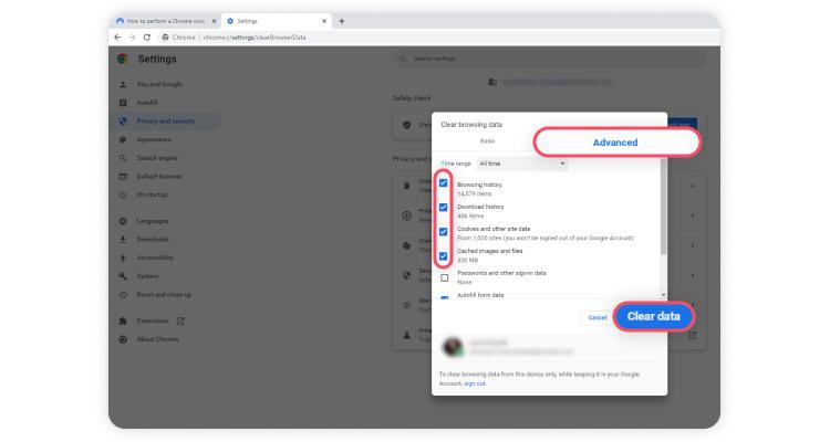 Chrome clean up: step 4