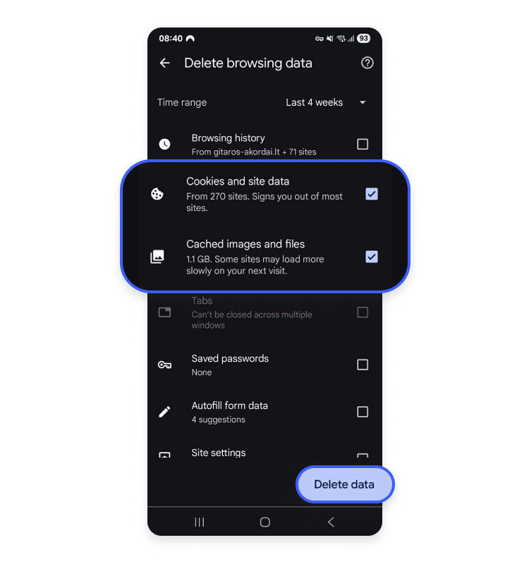 Chrome on Android step 4