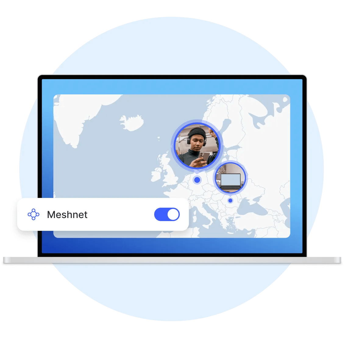 Функция Meshnet от NordVPN позволяет получать доступ к нескольким устройствам через частные зашифрованные туннели.