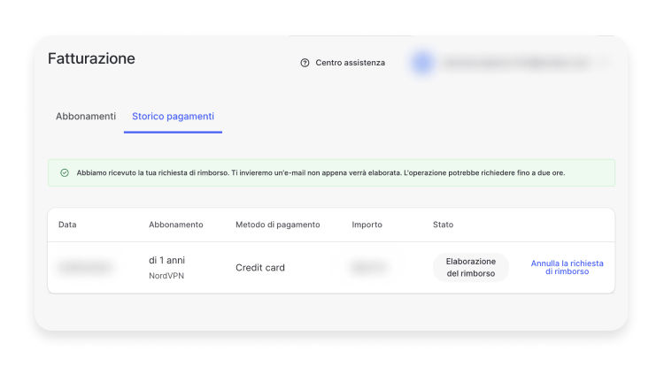 Come chiedere un rimborso su NordVPN: passo 6