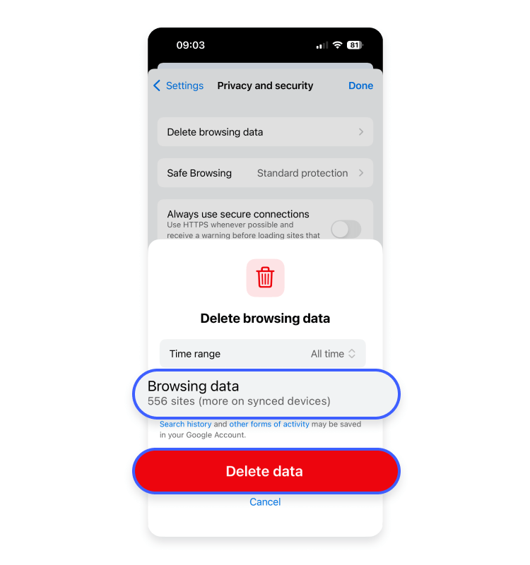Chrome on iPhone step 4