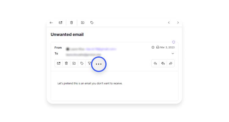 block emails in protonmail - step 2: click three dots