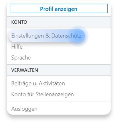 linkedIn account löschen: schritt 1