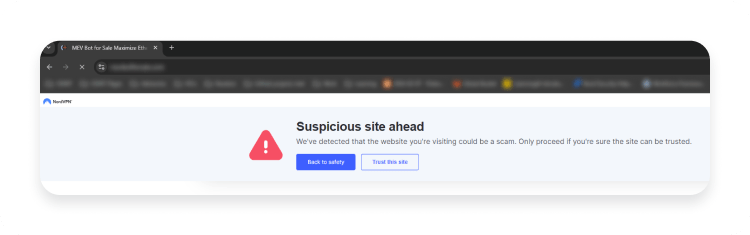 Suspicious site alert