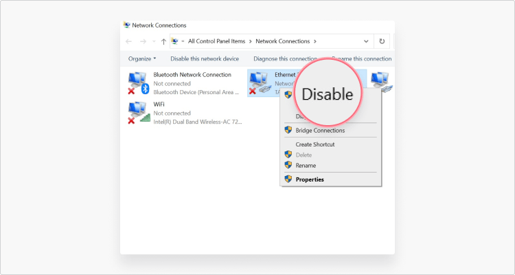 Select Disable