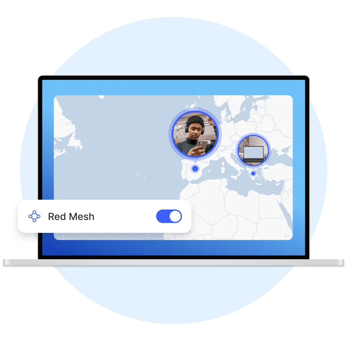 La función Red Mesh de NordVPN te permite acceder a múltiples dispositivos a través de túneles privados cifrados.