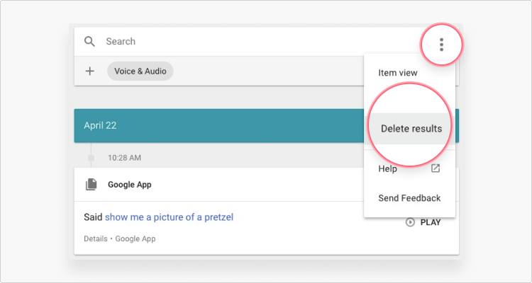 Delete results