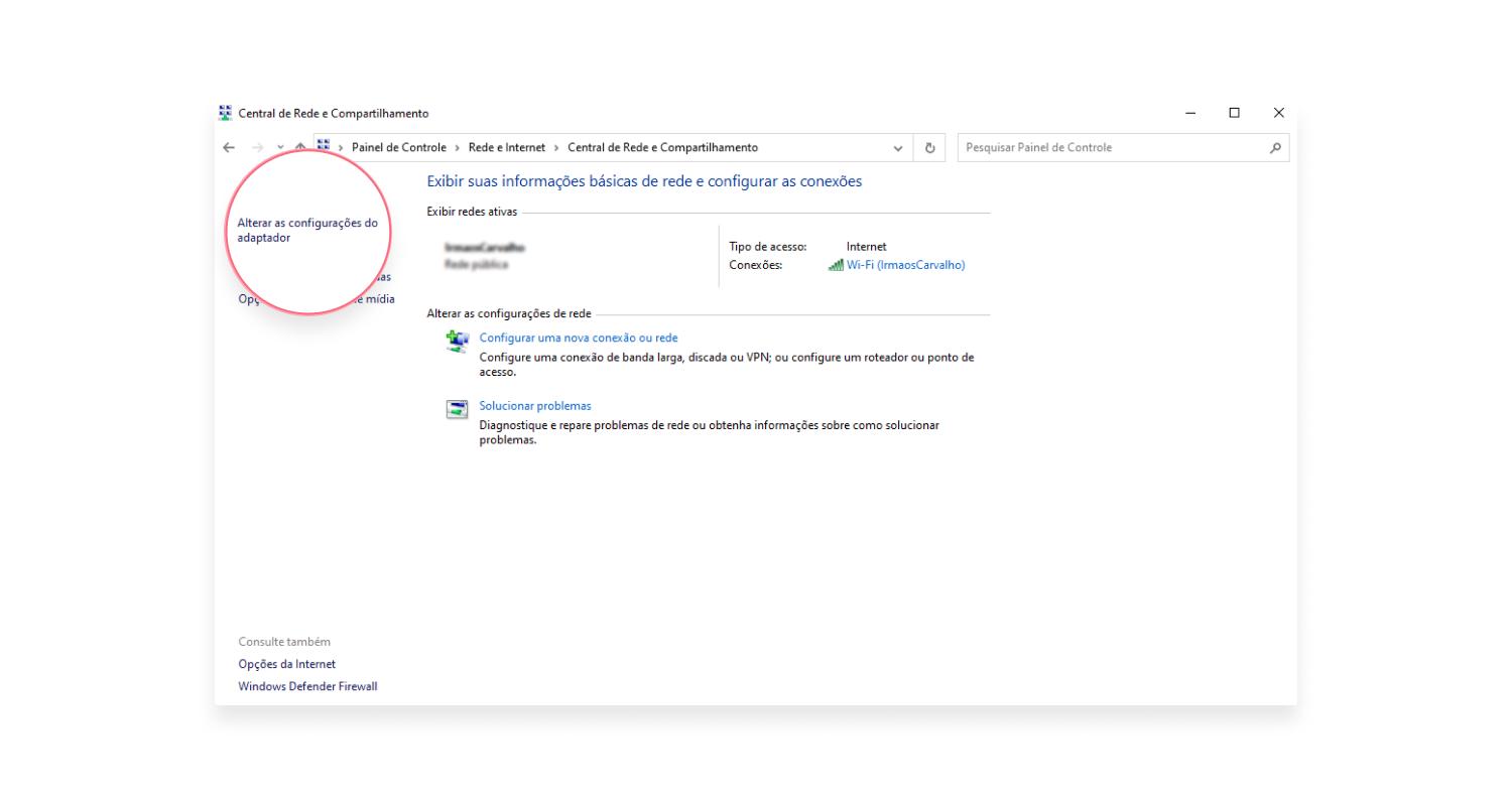 Altere as configurações do seu adaptador de rede: passo nº4