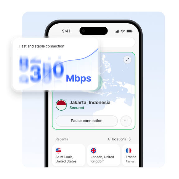 layar komputer yang menunjukkan pengguna dilindungi oleh koneksi VPN setelah mengunduh NordVPN.