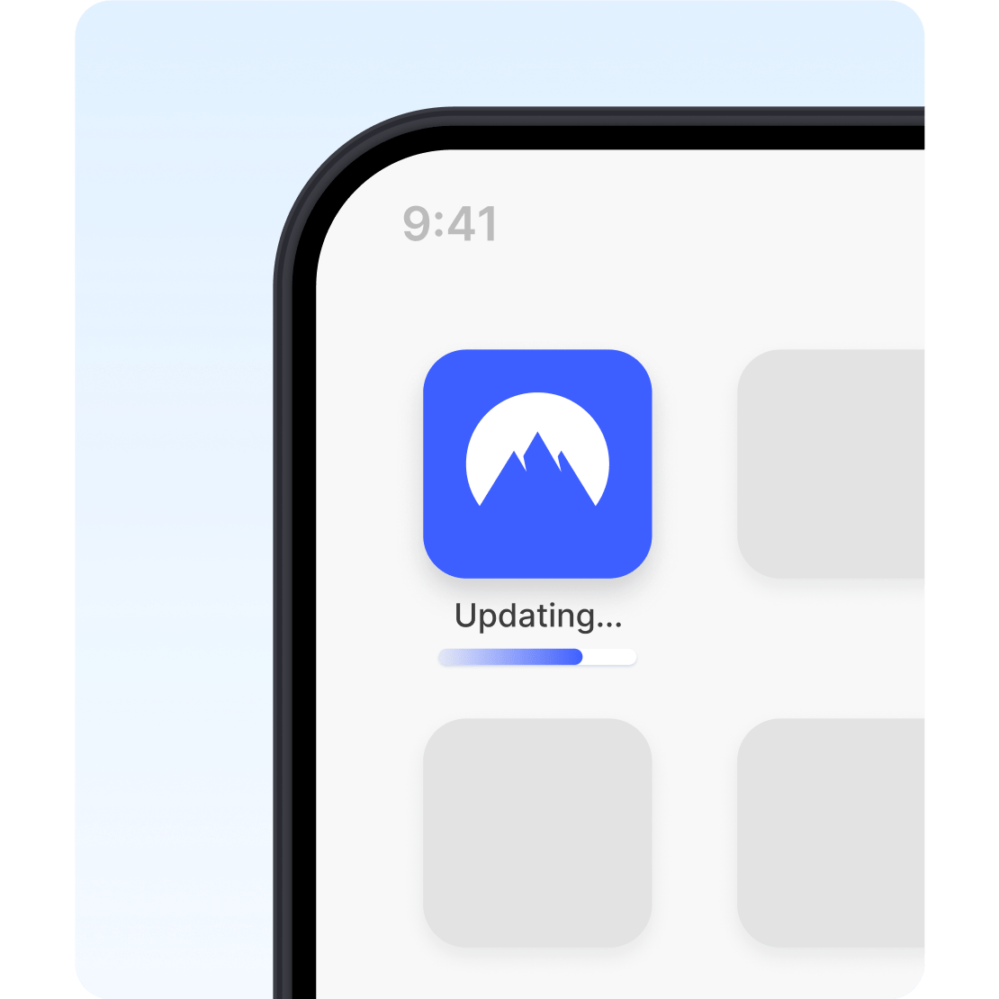 A NordVPN app update progresses, symbolizing improvements from user feedback.