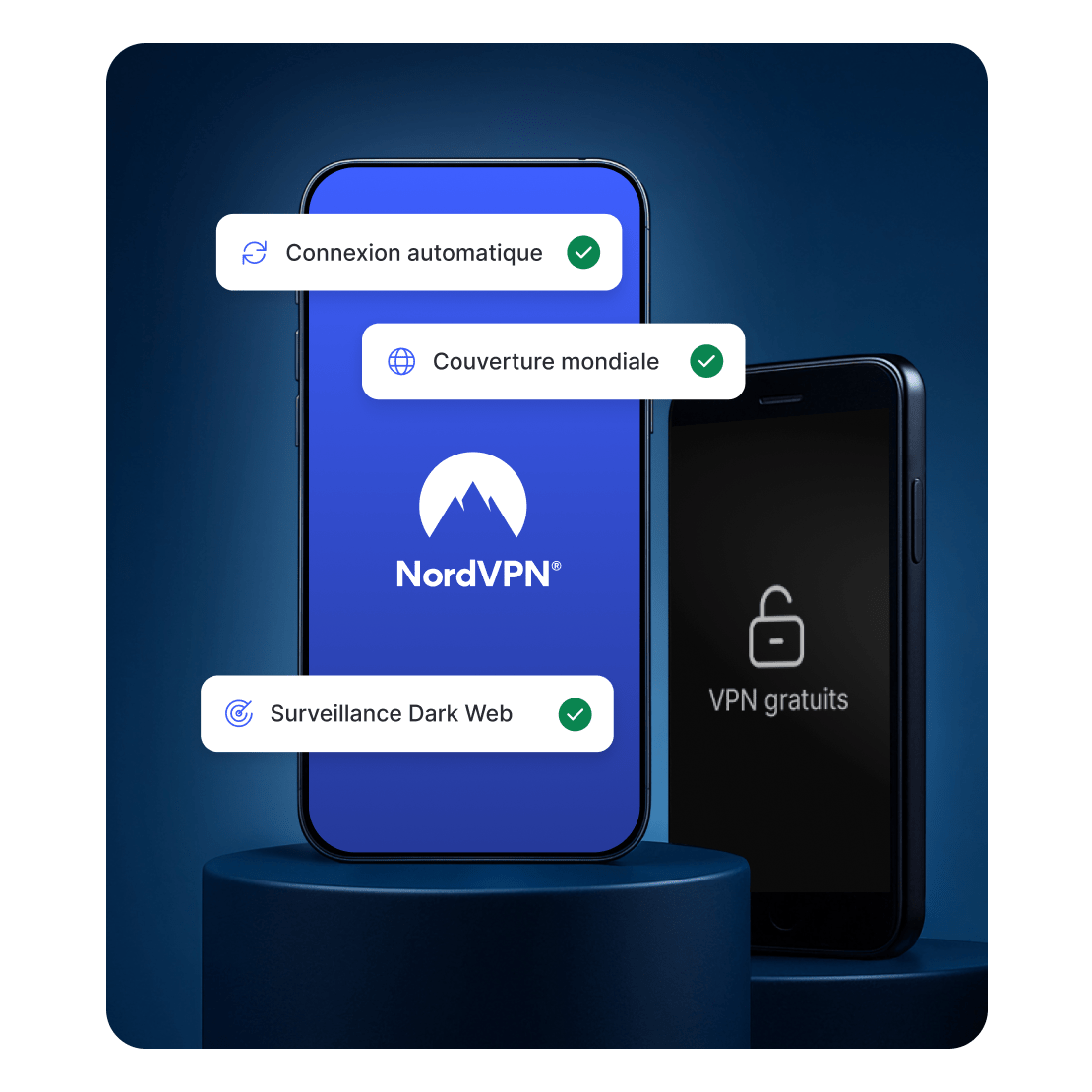 L’application NordVPN affiche des fonctionnalités qui ne sont pas disponibles dans les applications VPN gratuites.