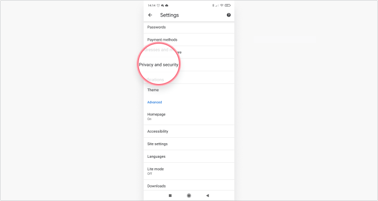 Delete cookies in Chrome Mobile