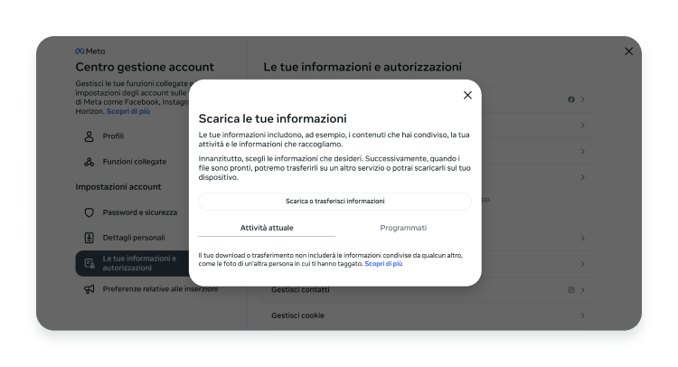 Screenshot #10 backup dati Instagram