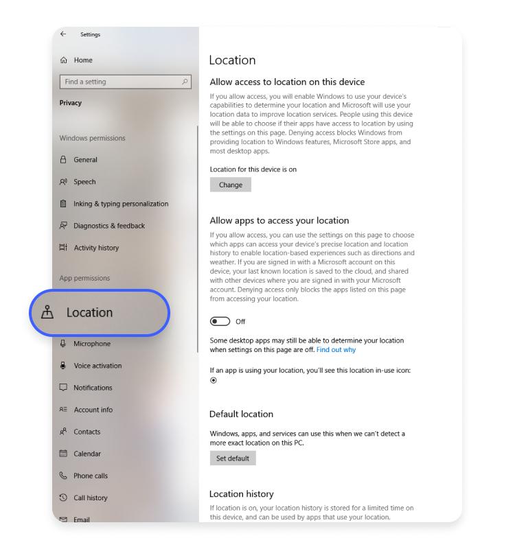 windows10 location