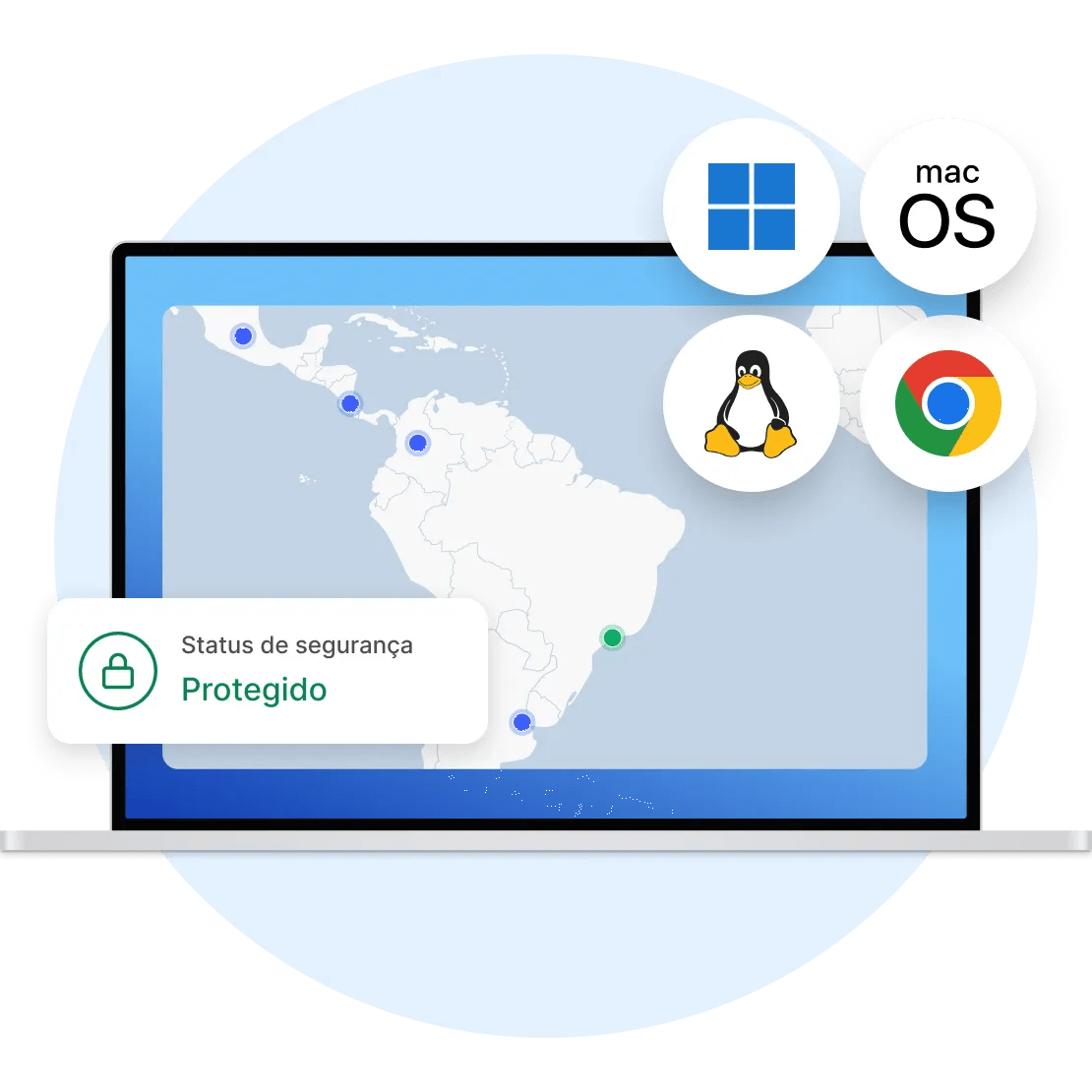 Um computador mostrando que a VPN pode ser usada em diferentes plataformas