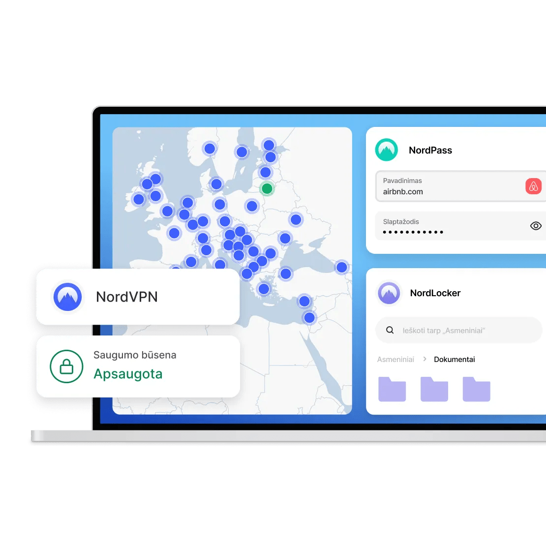 Skaitmeninių įrenginių apsauga su Nord Security produktais: NordVPN, NordPass, NordLocker