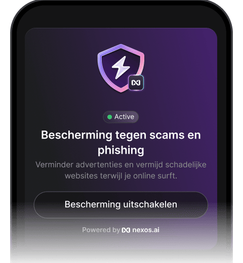 Een actieve functie voor bescherming tegen oplichting die naast een VPN werkt om advertenties en kwaadaardige websites te blokkeren.