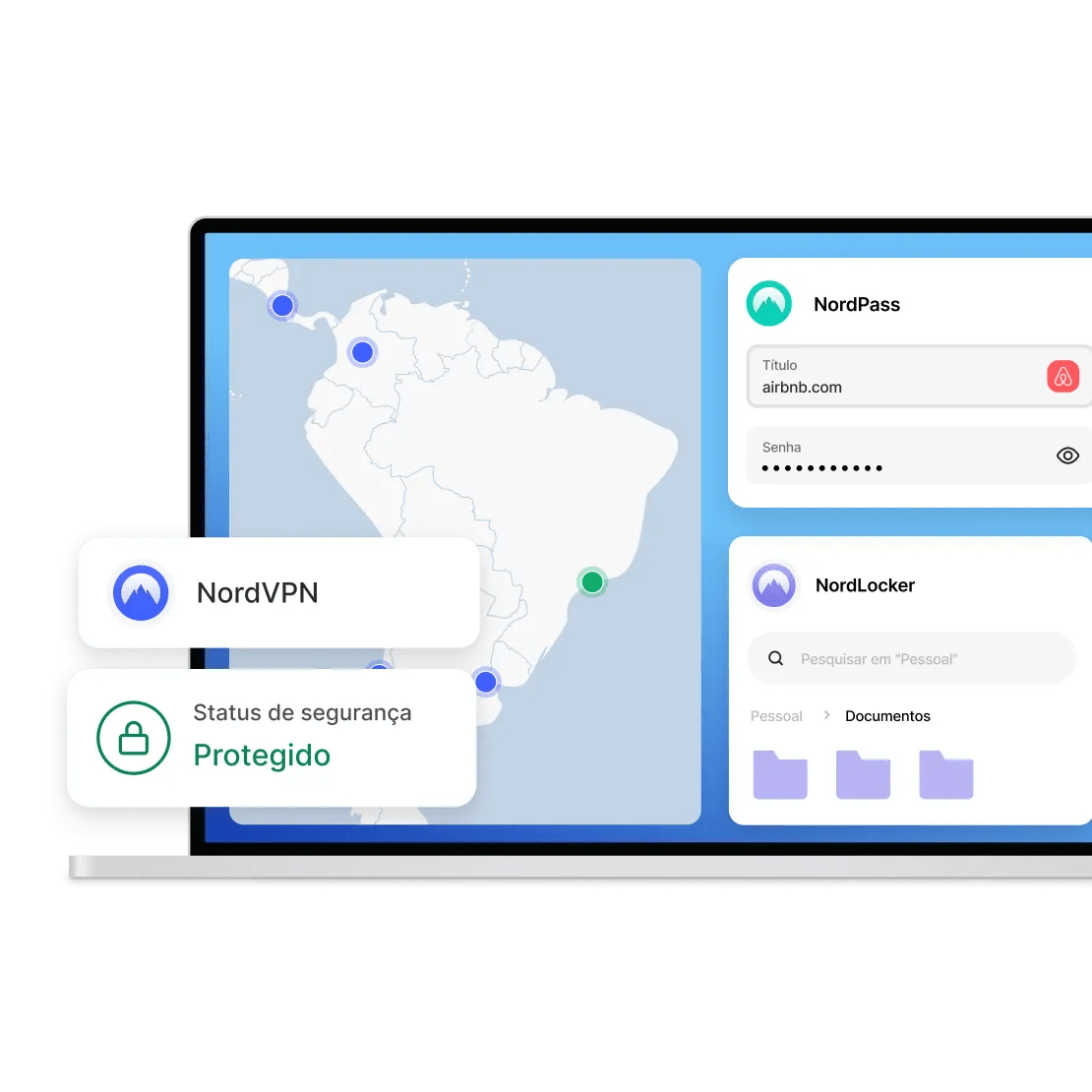 Tela de dispositivo protegido pelos principais serviços da Nord.