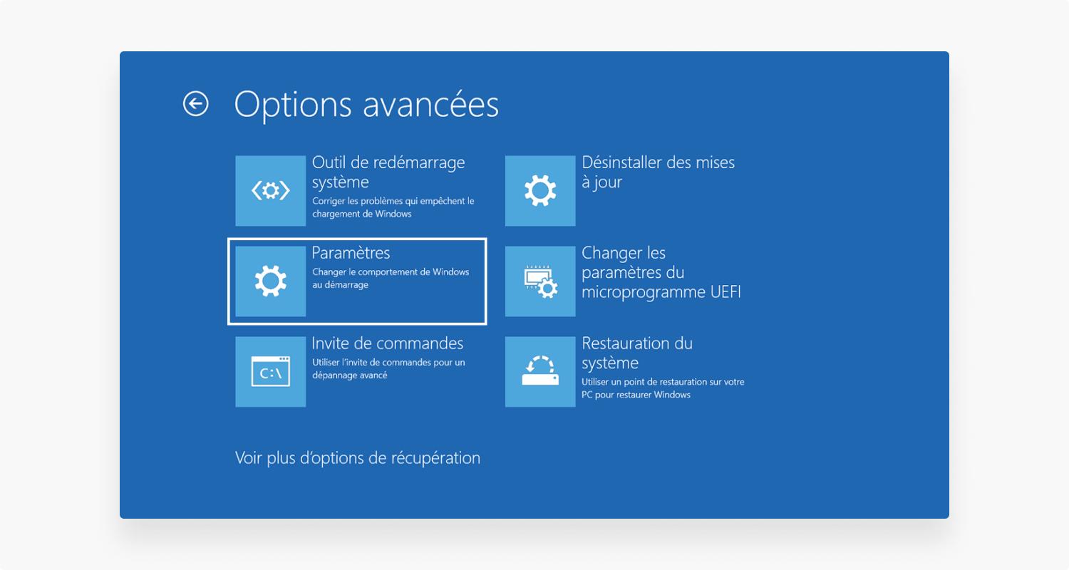 Windows 11 Options avancées