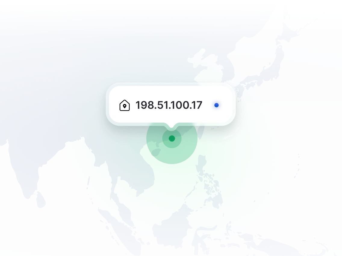 顯示專用 IP 位置的地圖。