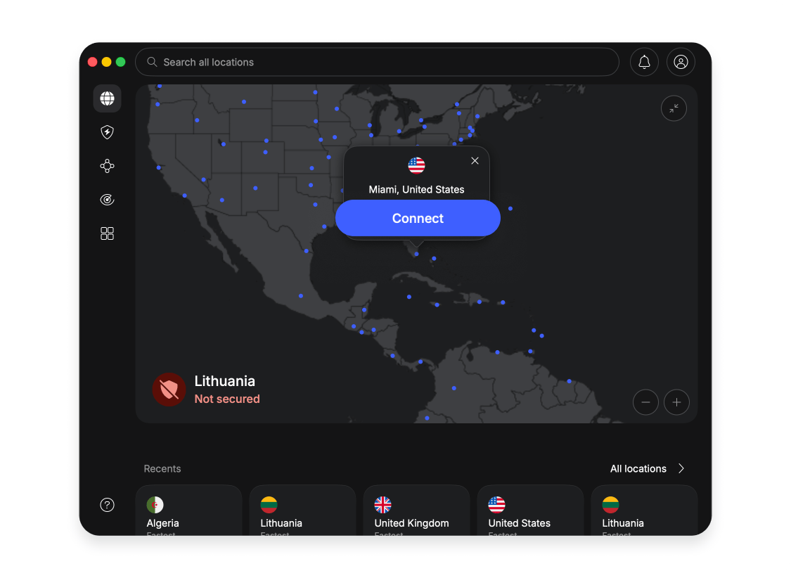 Change VPN location macOS 3
