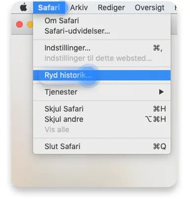 slet historik safari: trin 1