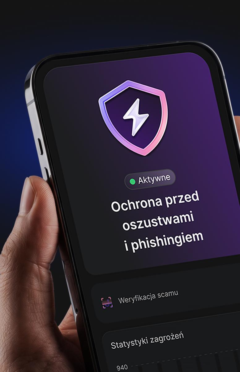 Smartfon z wyróżnioną funkcją ochrony przed oszustwami i phishingiem od NordVPN.