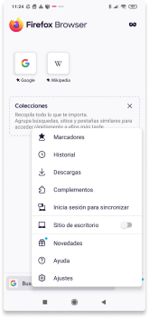 Eliminar cookies de Firefox Android paso 1