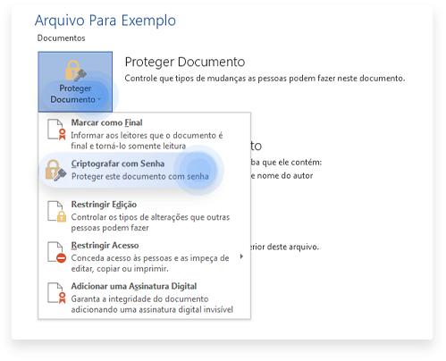 como colocar senha em um arquivo do Word: passo nº4