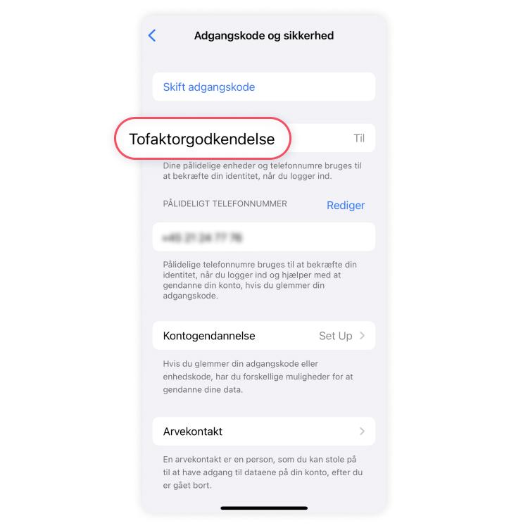 Sådan slår du 2-faktor godkendelse til