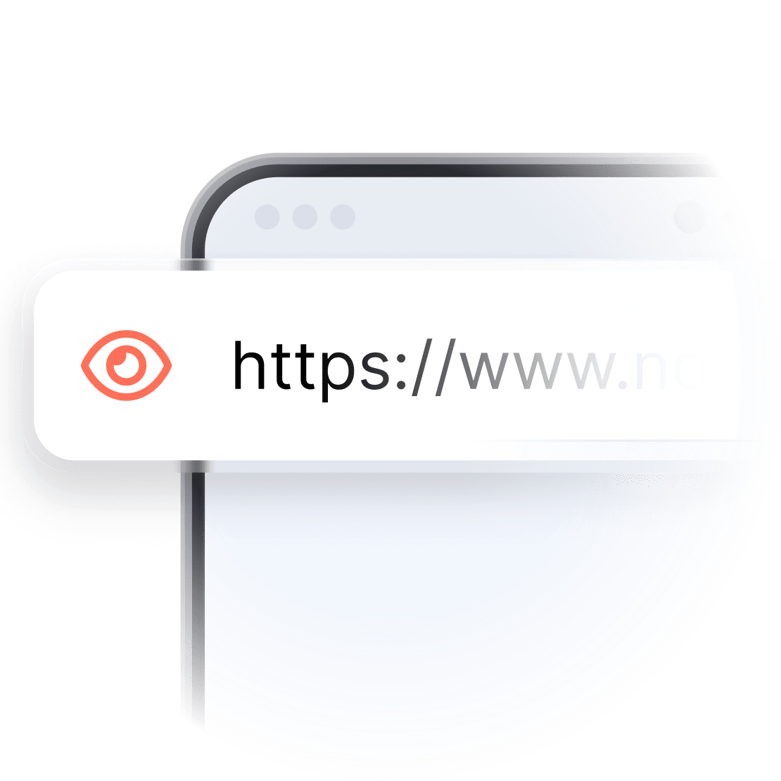 A fragment of a smartphone screen with a spoofed https link, suggesting a DNS leak.