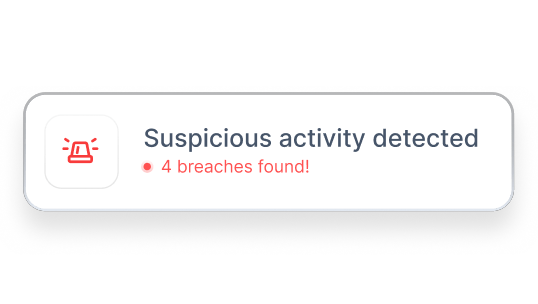 Coveron’s “Suspicious activity detected” alert.