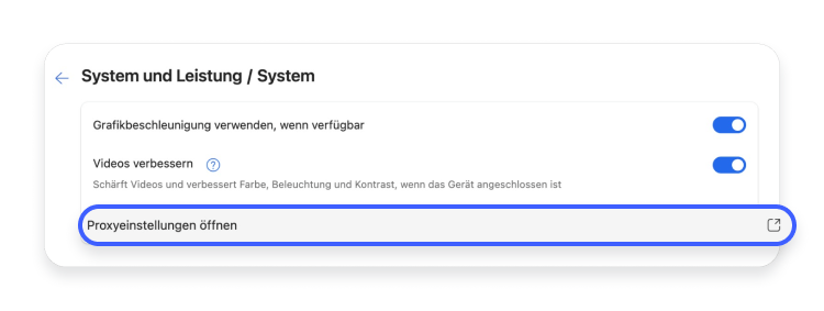 Proxyserveradresse finden Edge Schritt 3
