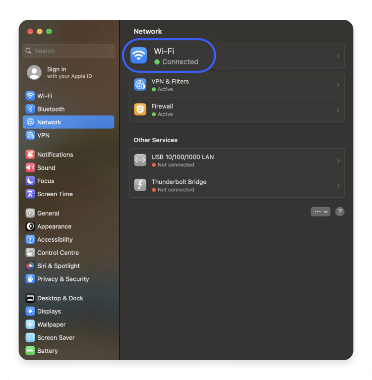 How to find my local IP address on MacOS: step 4